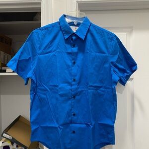 Calvin Klein Men's Vibrant Blue Button Down Shirt
